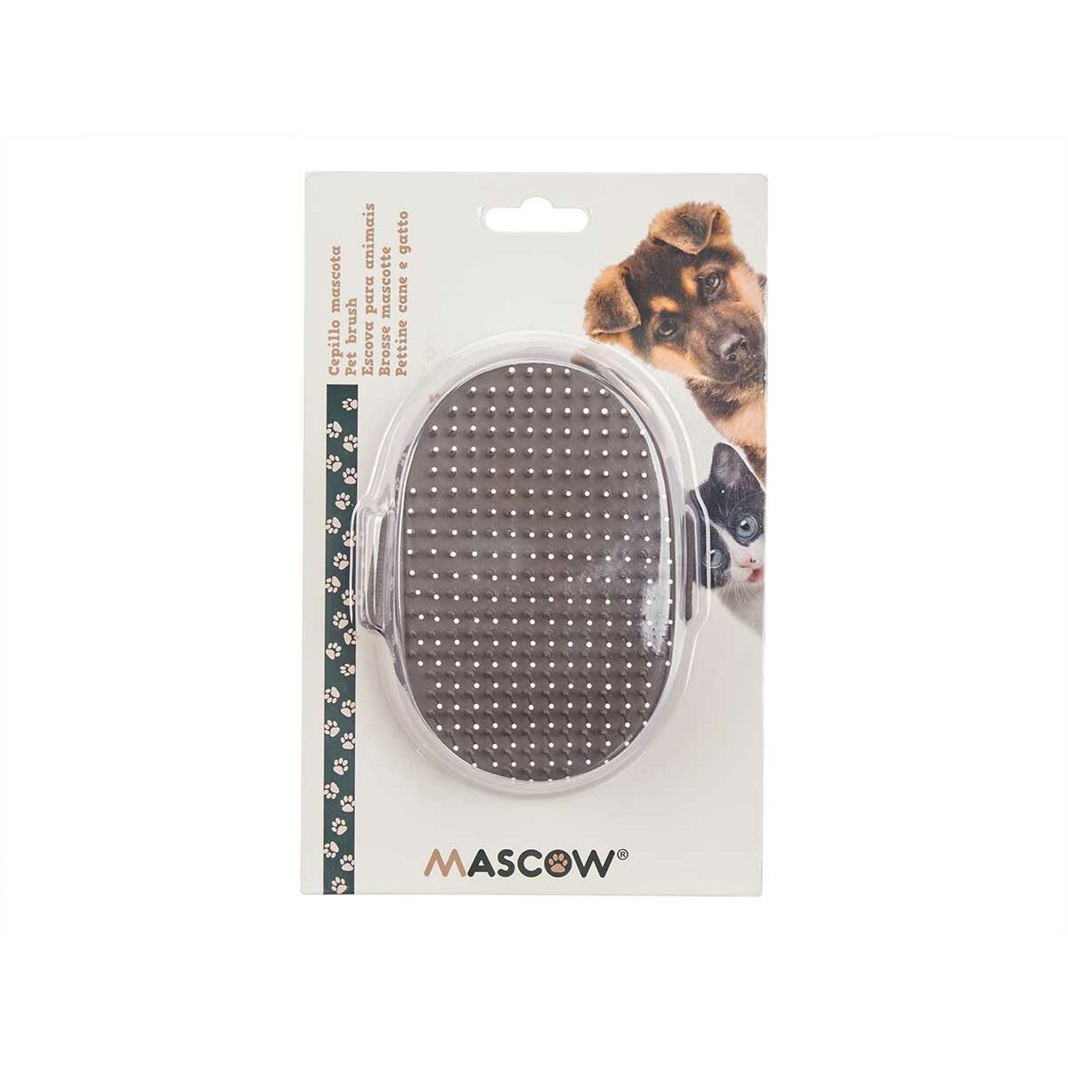 Brosse pour Chiens Mascow Gris 13 x 3,5 x 10 cm (12 Unités)