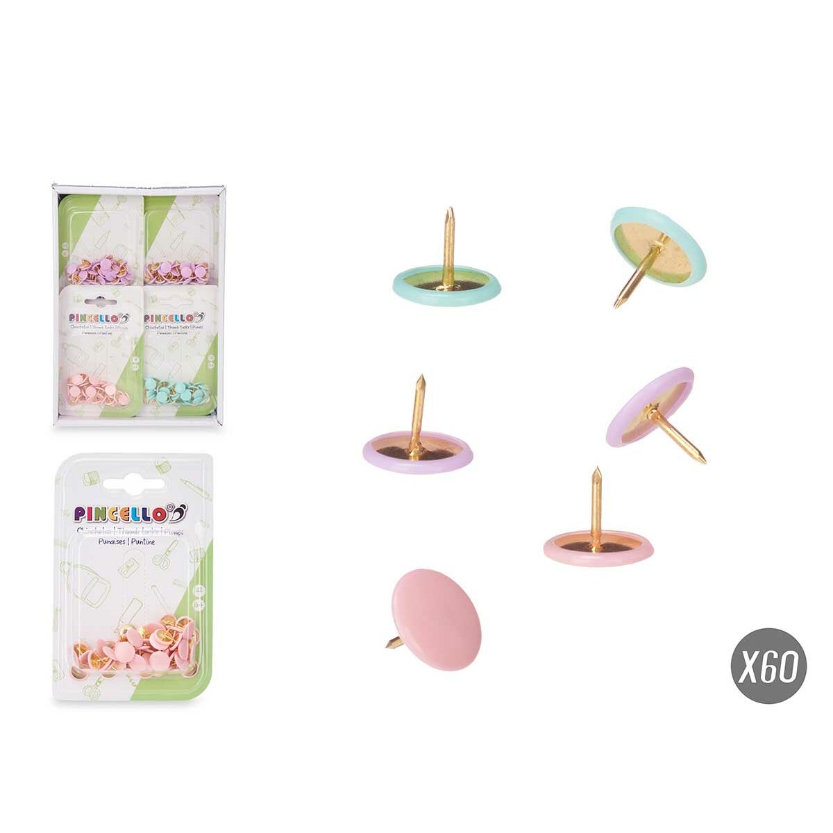 Punaises Pincello Multicouleur Métal (12 Unités)