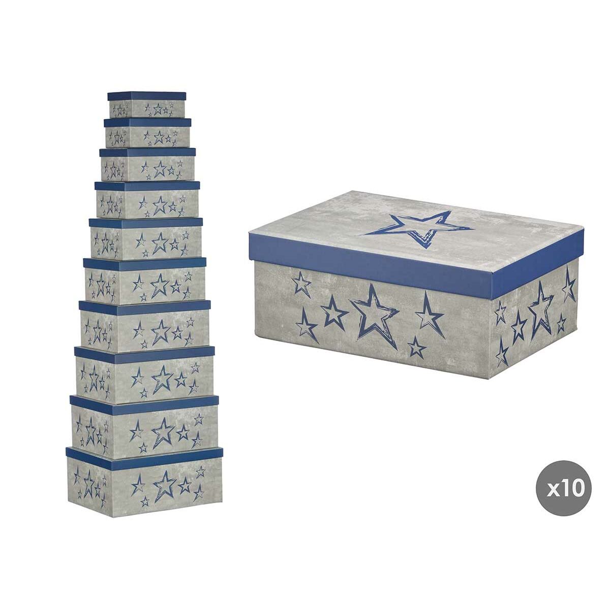 Boîte Décorative Pincello Bleu Carton (2 Unités)