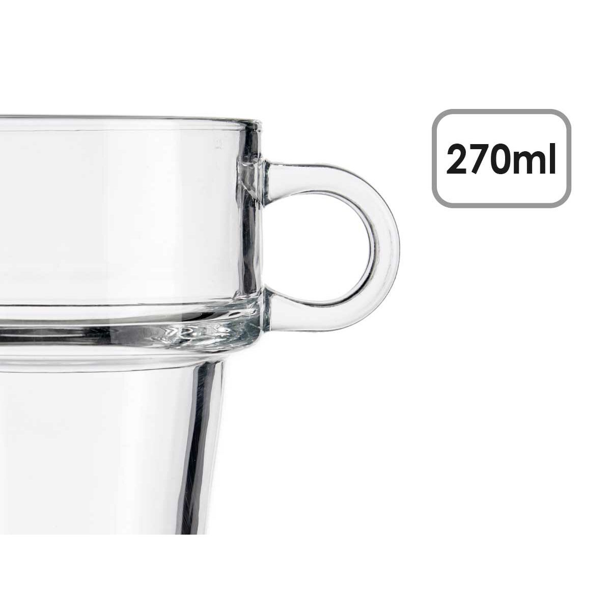 Tasse de café et de thé Vivalto Transparent verre 270 ml (6 Unités)