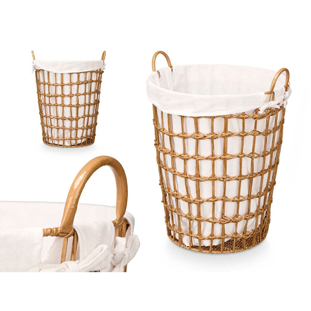 Panier Kipit Naturel Polyester Tissu polypropylène Fer Plastique 50 % coton (6 Unités)