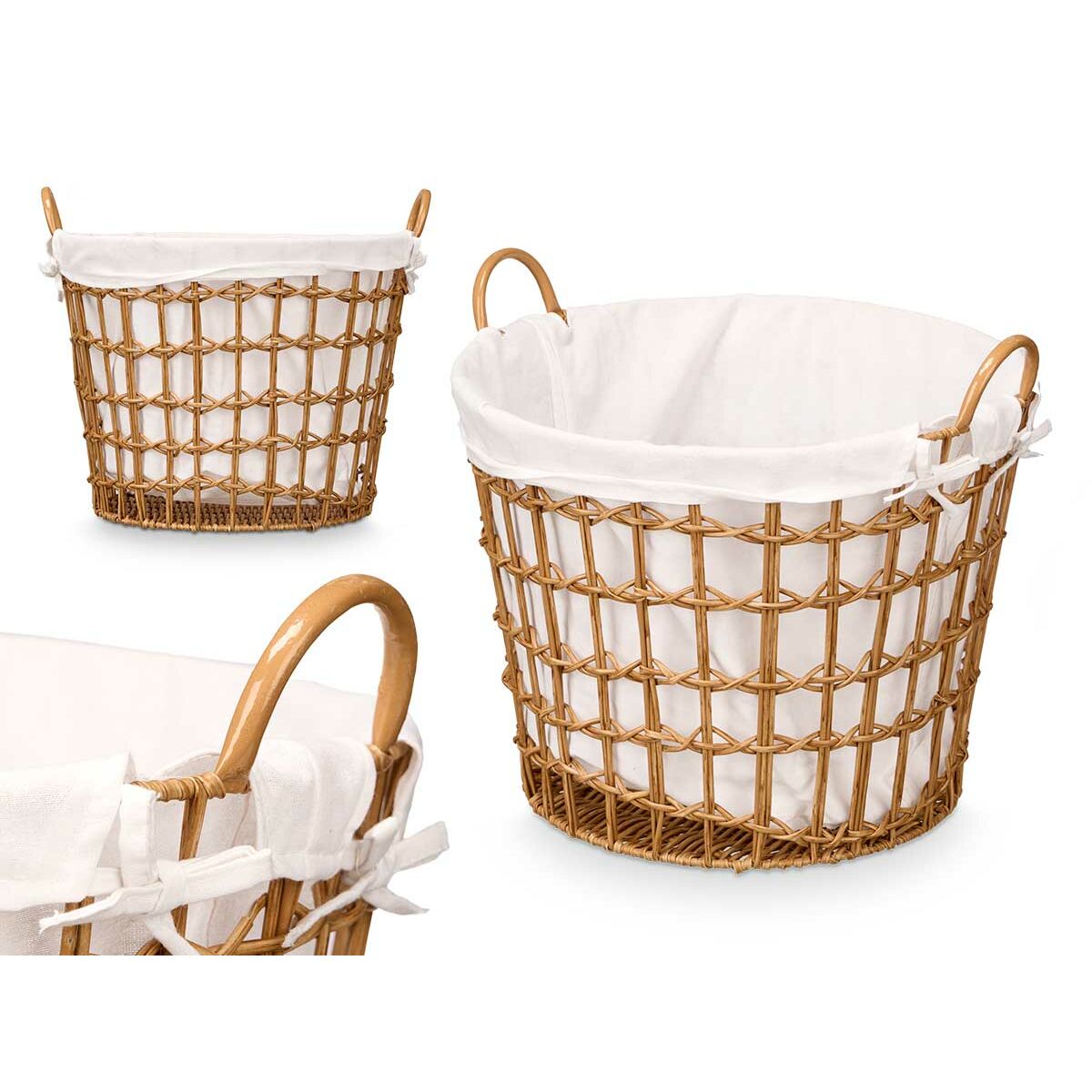 Panier Kipit Naturel Polyester Tissu polypropylène Fer Plastique 50 % coton (6 Unités)