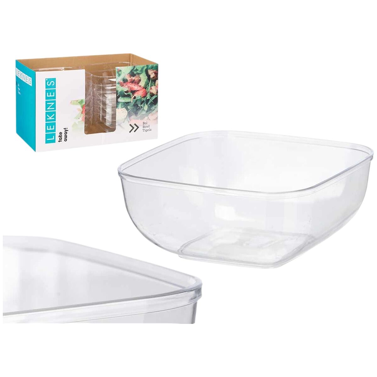 Service de vaisselle Leknes Transparent Plastique 5 L 25,5 x 12,3 x 25,5 cm (12 Unités)