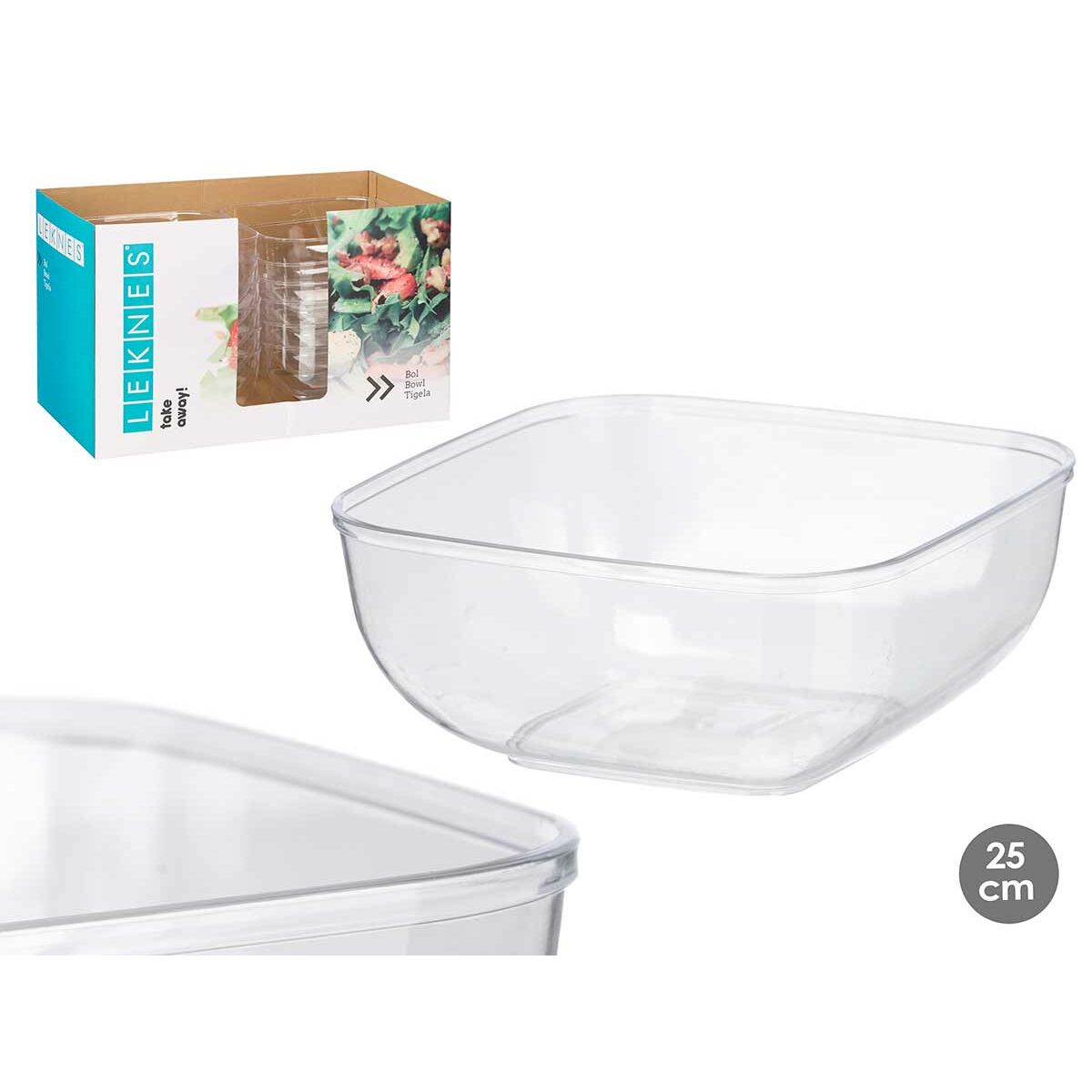 Service de vaisselle Leknes Transparent Plastique 5 L 25,5 x 12,3 x 25,5 cm (12 Unités)