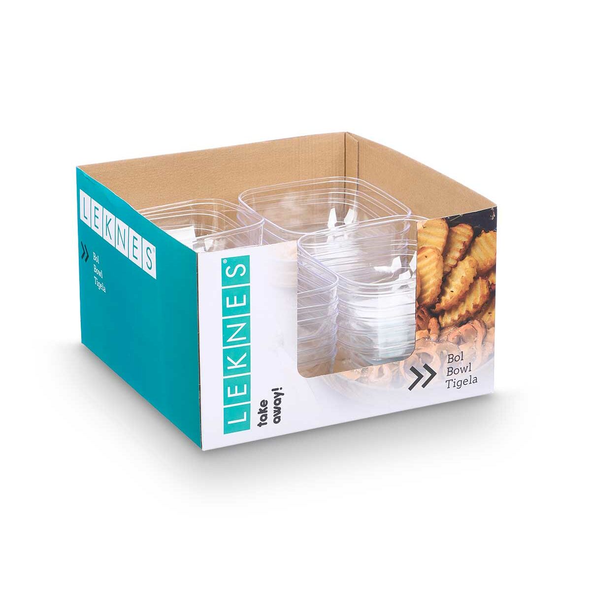 Set de Bols Leknes Transparent Plastique 800 ml 15,3 x 7 x 15,3 cm (24 Unités)