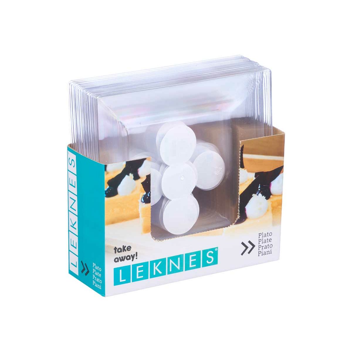 Service de vaisselle Leknes Transparent polystyrène Plastique 20,3 x 1,5 x 20,3 cm (24 Unités)