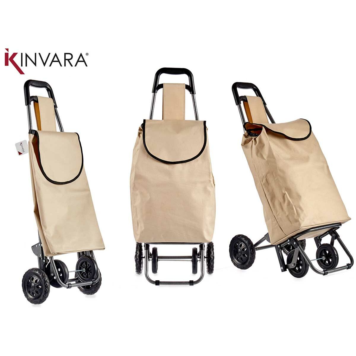 Panier à Courses Kinvara Noir Beige 30 L 22 x 98 x 38 cm (6 Unités)
