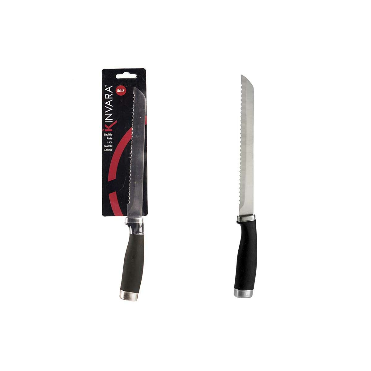 Couteau dentelé Kinvara Acier inoxydable Plastique 20 cm (12 Unités)