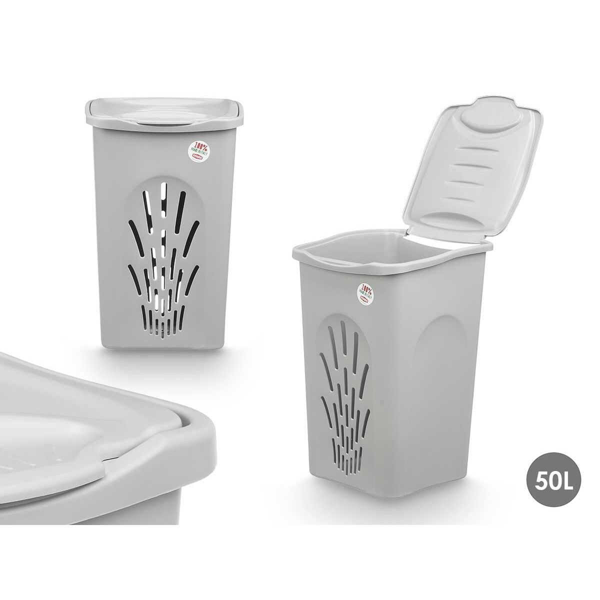 Panier à linge Stefanplast Gris Plastique 50 L 37 x 56 x 39 cm (6 Unités)