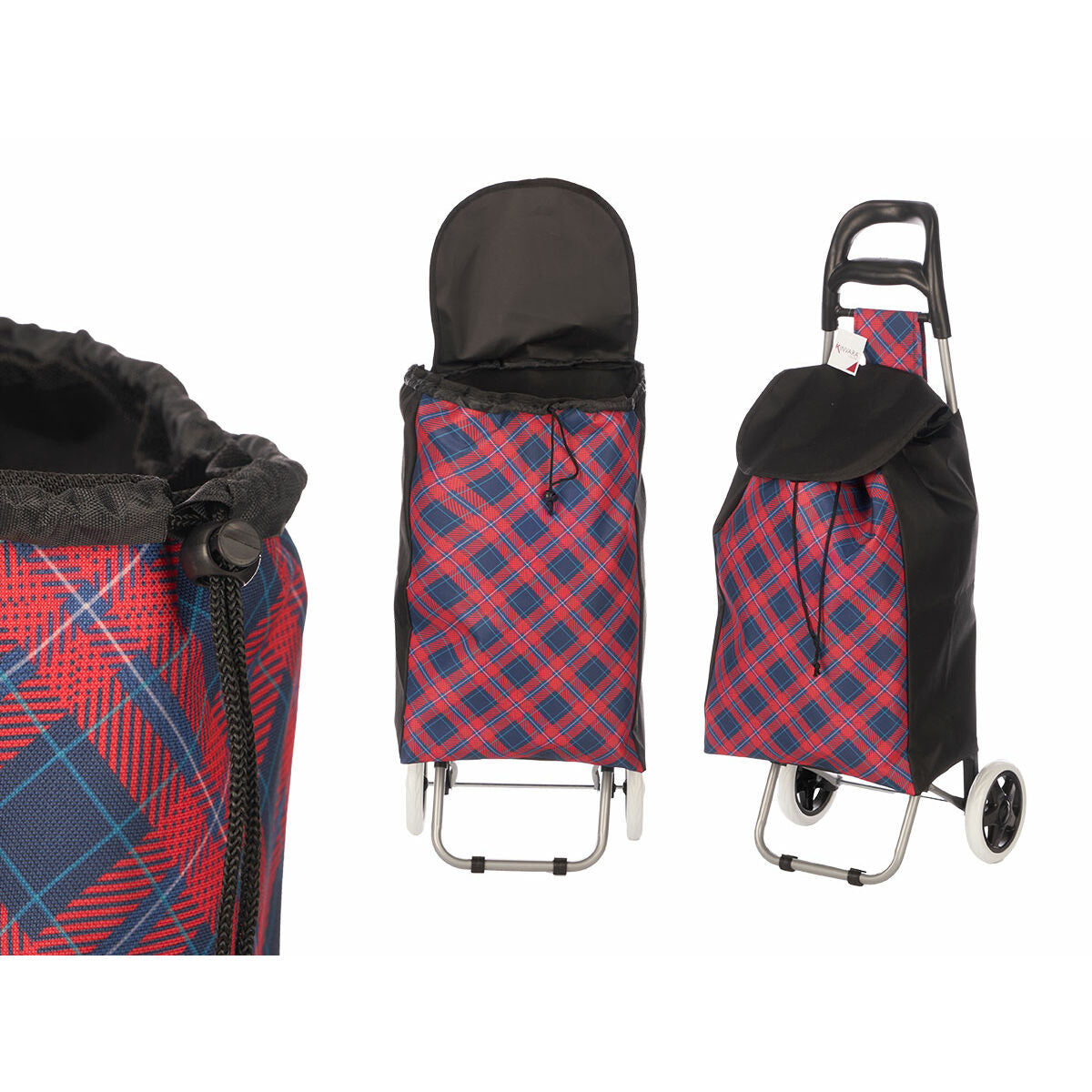 Panier à Courses Kinvara Bleu Rose 33 L 35,5 x 28 x 94 cm Losanges (6 Unités)