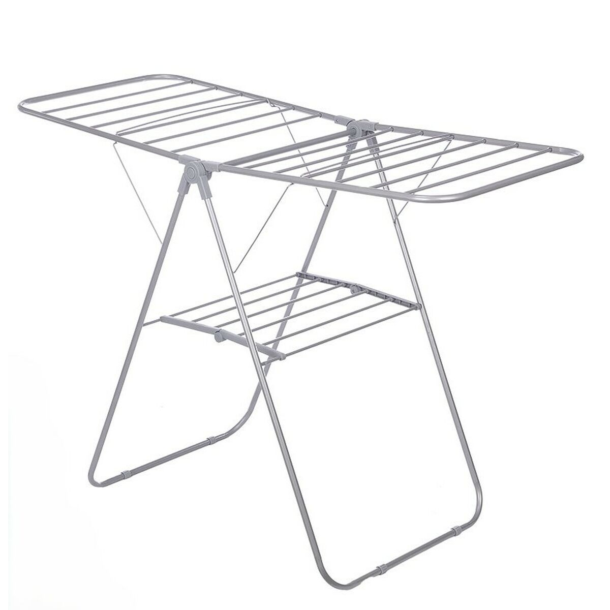 Séchoir Pliable Gris Métal 136,5 x 59 x 93,5 cm (4 Unités)