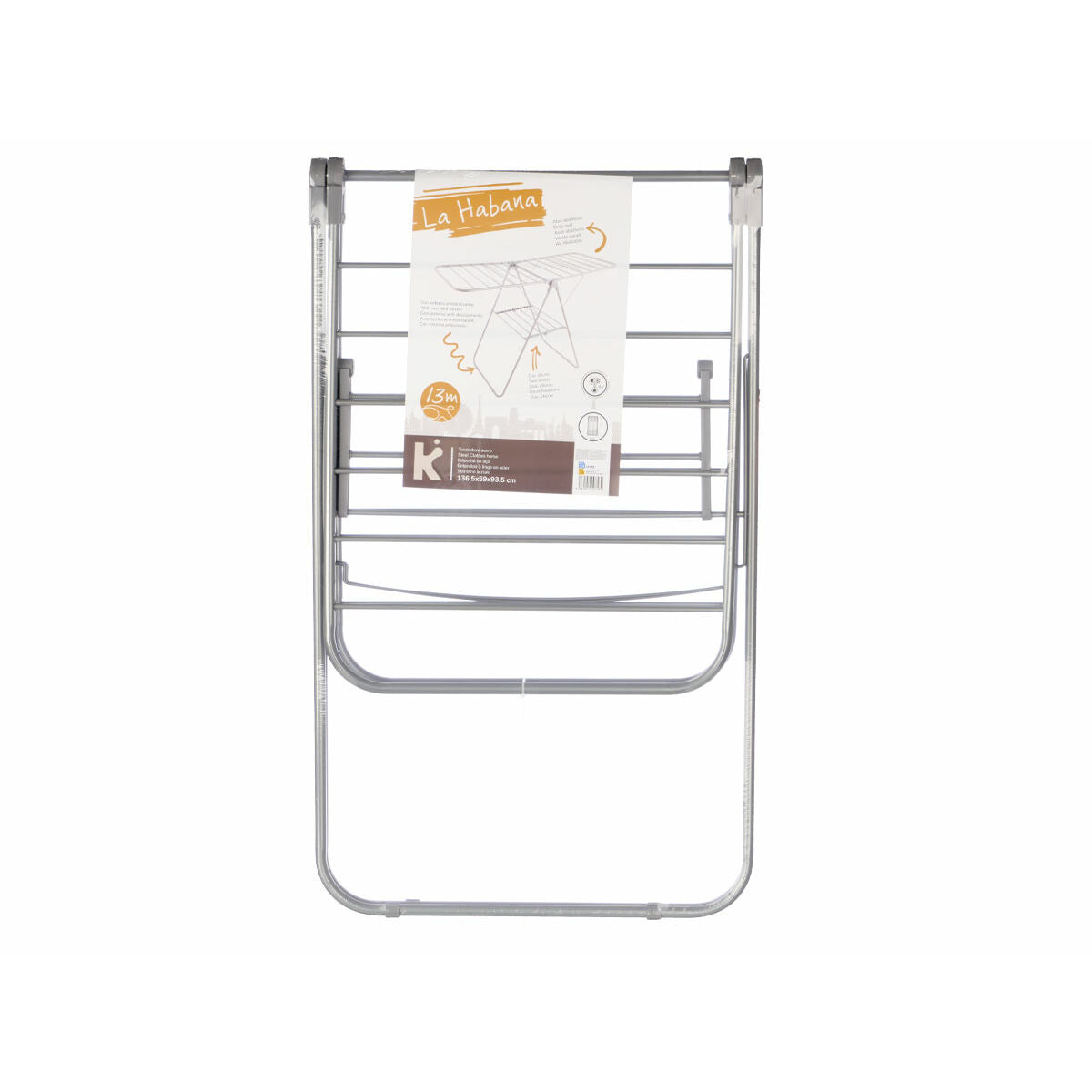 Séchoir Pliable Gris Métal 136,5 x 59 x 93,5 cm (4 Unités)