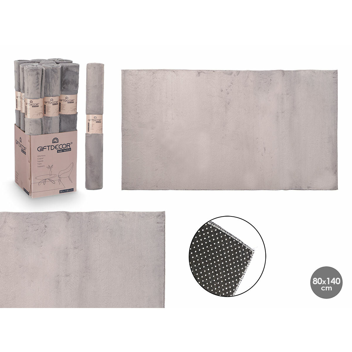 Tapis Gift Decor Soft Gris 140 x 80 cm (9 Unités)