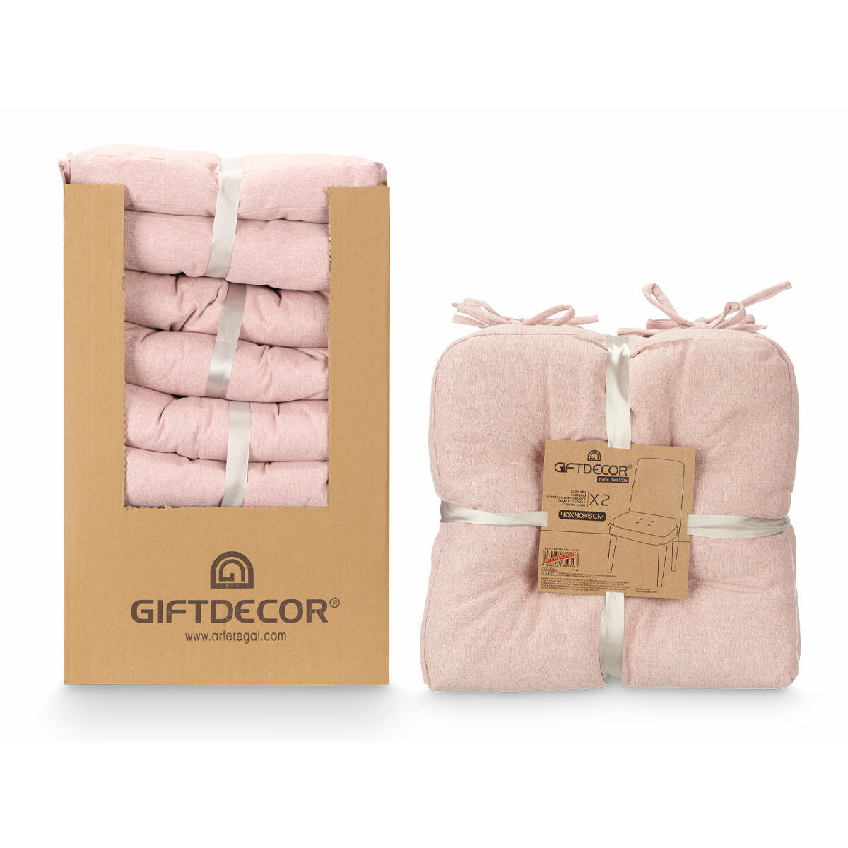 Ensemble de coussins Gift Decor Rose 40 x 40 x 7 cm 2 Pièces (6 Unités)