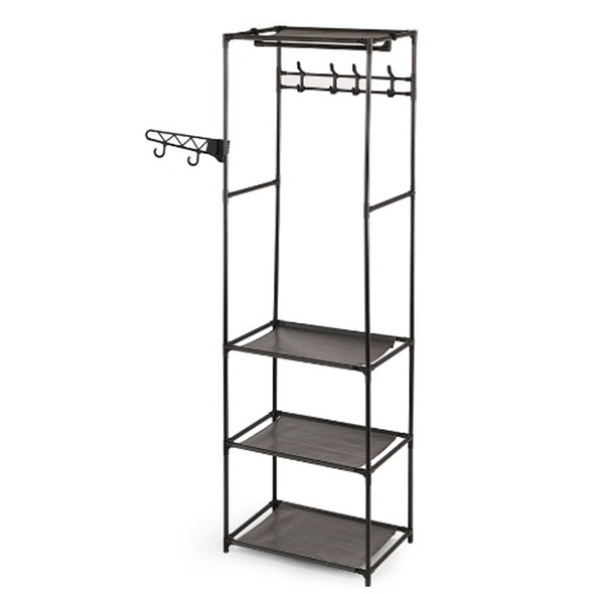 Garde-robe Kipit Noir Métal Tissu 55 x 36 x 170 cm