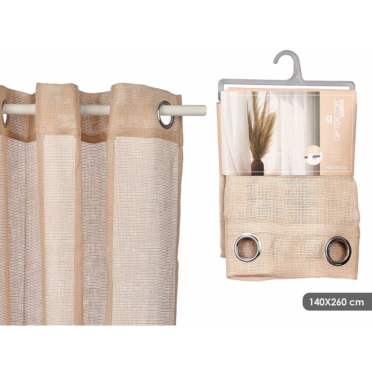 Rideau Gift Decor Marron 140 x 260 cm (6 Unités)