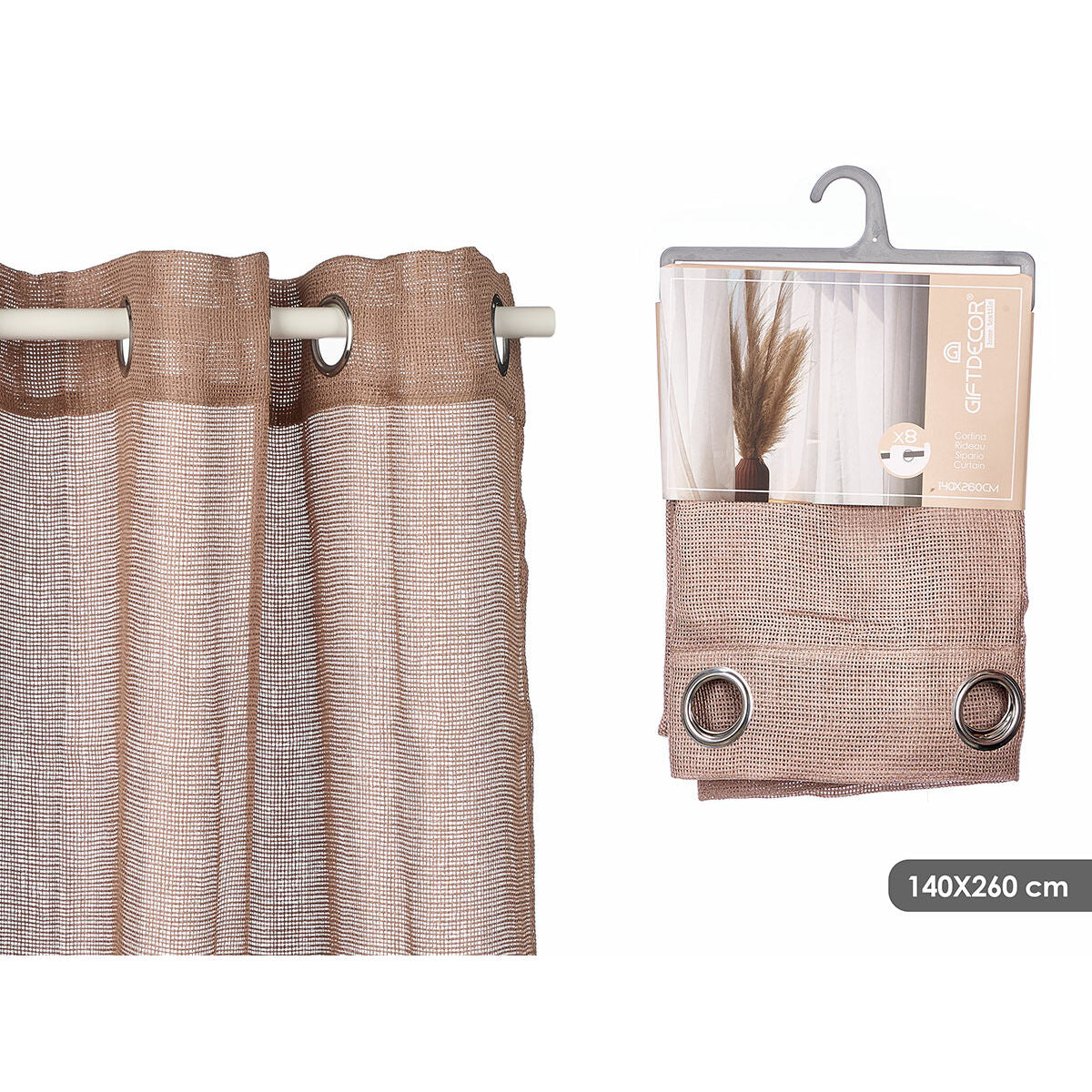 Rideau Gift Decor Marron 140 x 260 cm (6 Unités)