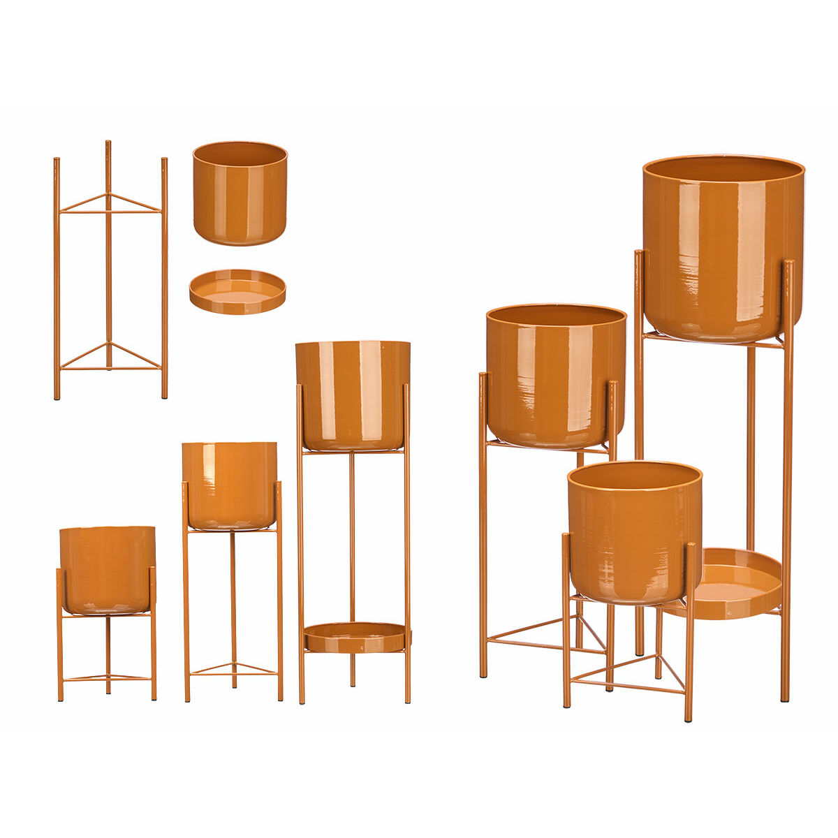 Set de pots de fleurs Gift Decor Tuile Fer 3 Pièces (2 Unités)