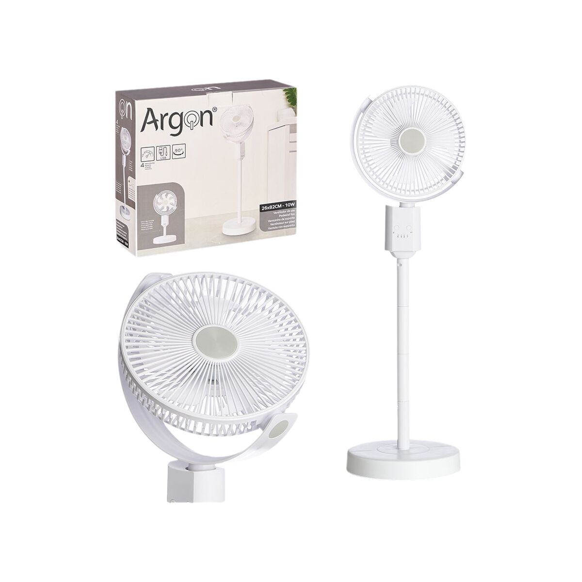 Ventilateur sur Pied Argon Blanc 10 W