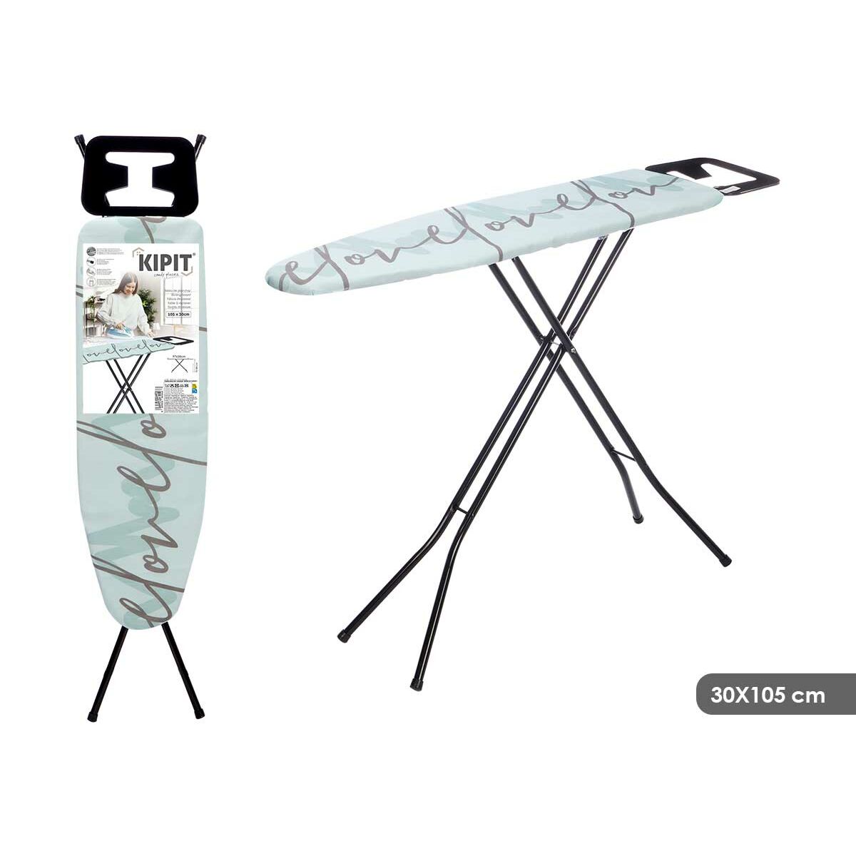 Table à Repasser Kipit Love Noir Vert Métal Tissu (4 Unités)