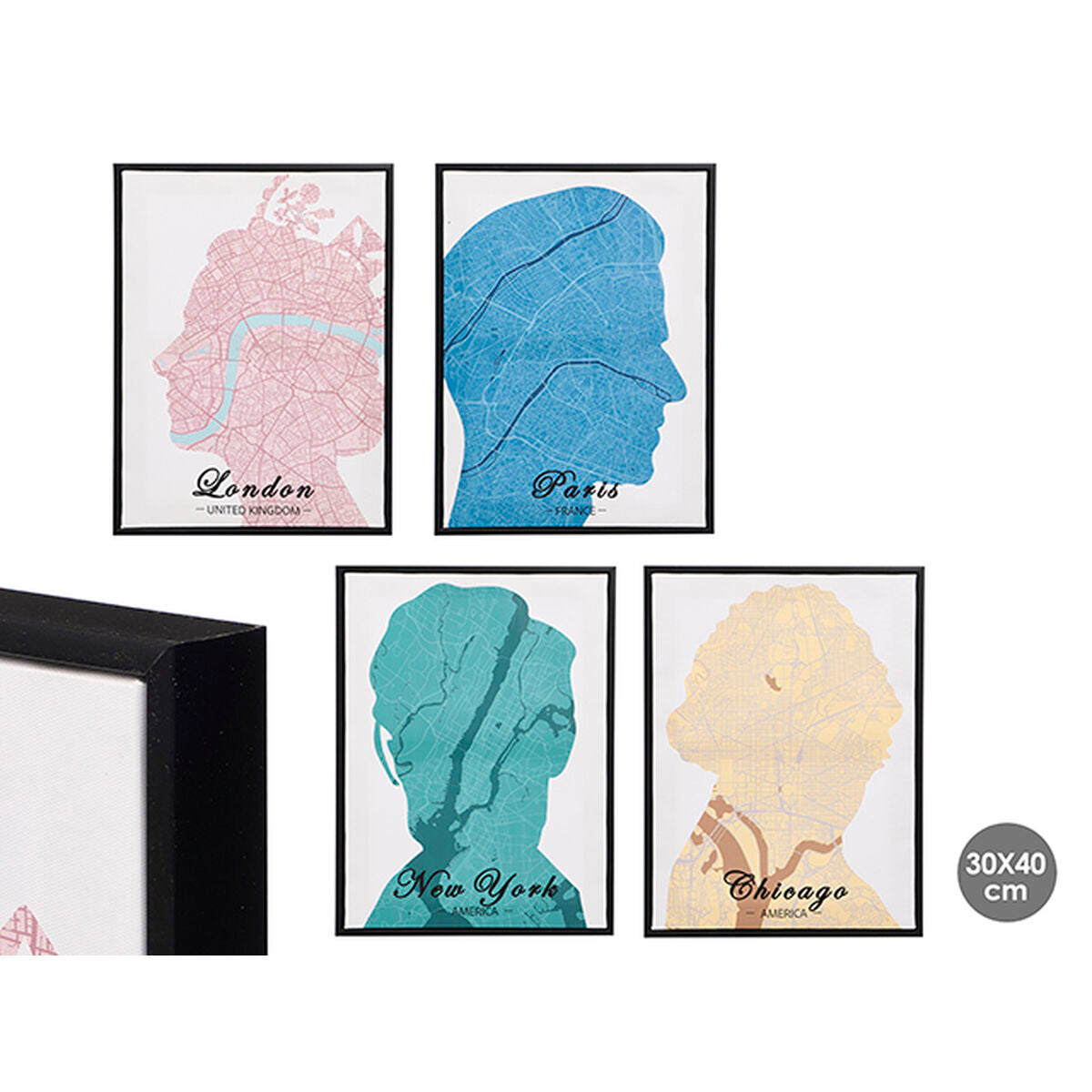 Toile Gift Decor Royalty 30 x 3 x 40 cm (8 Unités)