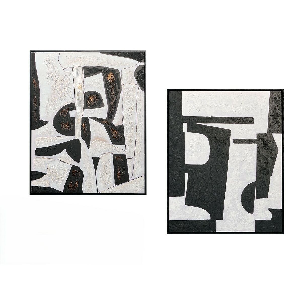 Toile Gift Decor Lovers Blanc Noir 70 x 3,5 x 90 cm (2 Unités)