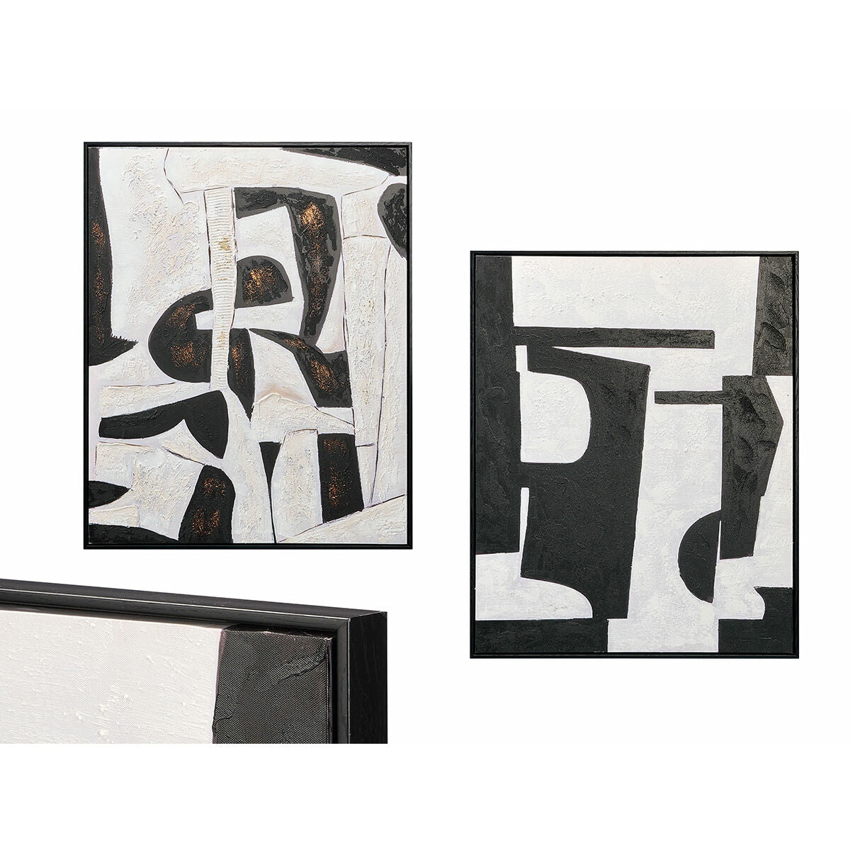 Toile Gift Decor Lovers Blanc Noir 70 x 3,5 x 90 cm (2 Unités)