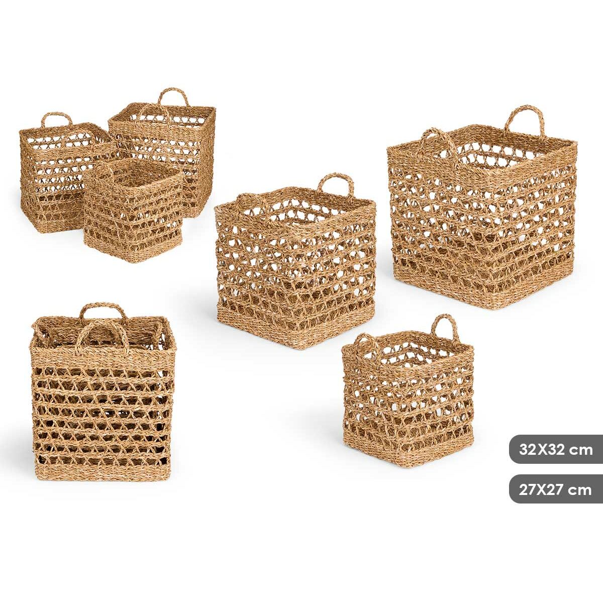 Lot de paniers Gift Decor Marron Algues marines 2 Pièces (2 Unités)