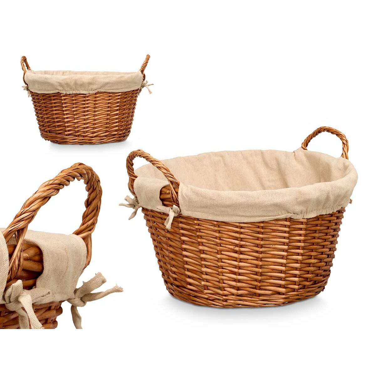 Panier Kipit Naturel Polyester Coton osier (12 Unités)