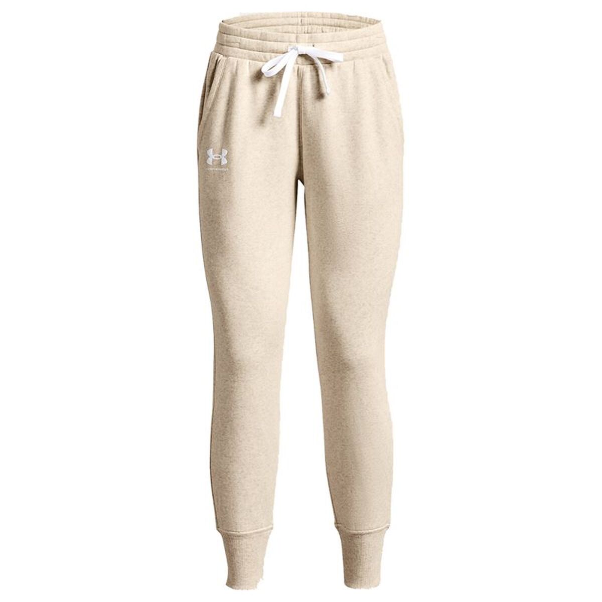 Pantalon de sport long Under Armour Rival Fleece Joggers Blanc Naturel Femme