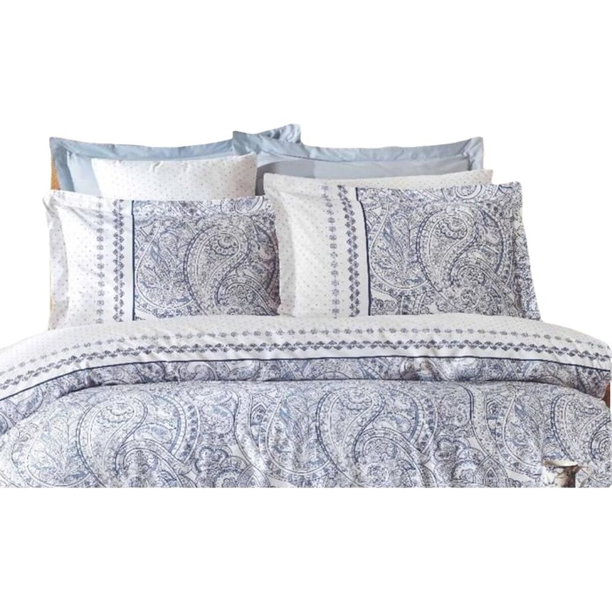 Parure de couette Bleu Lit king size 3 Pièces