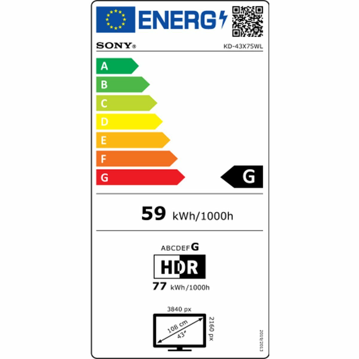 TV intelligente Sony KD-43X75WL 4K Ultra HD 43" LED