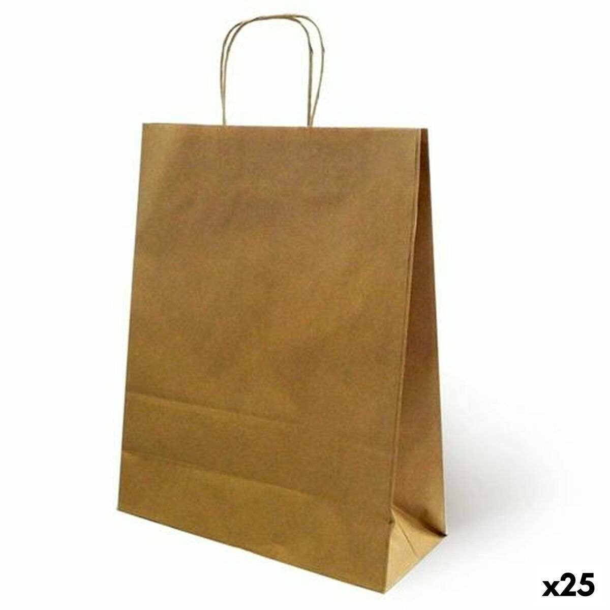 Sacs Fama Marron Avec des poignées 125 g/m² 21 x 11 x 29 cm (25 Unités)