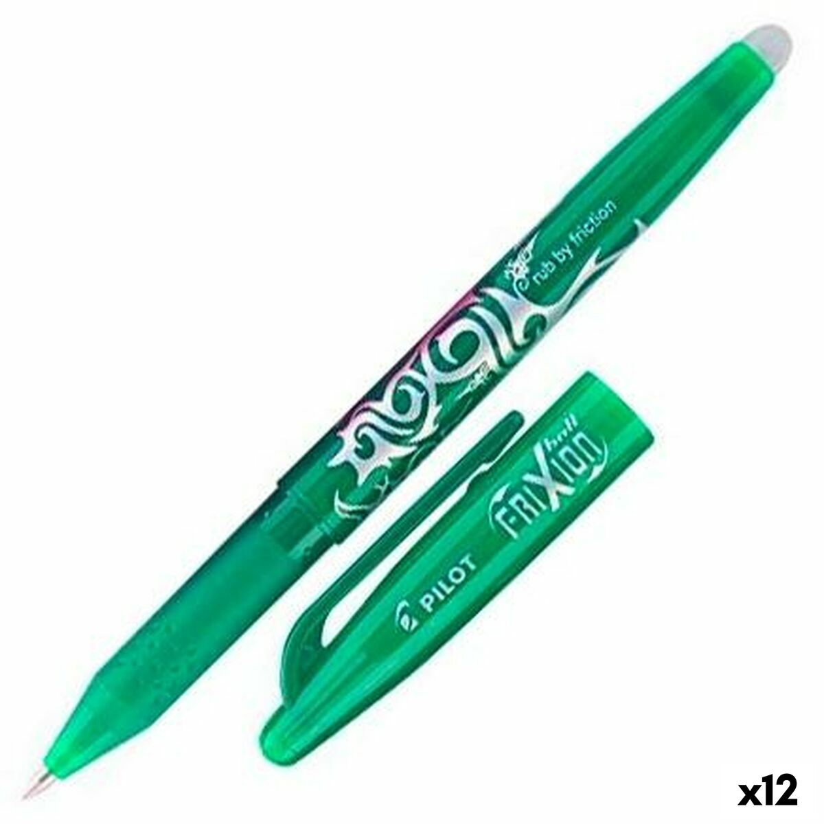 Crayon Pilot Frixion Ball Encre effaçable Vert 0,5 mm 0,7 mm (12 Unités)