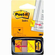 Notes Adhésives Post-it INDEX 680 Jaune 25 x 50 mm