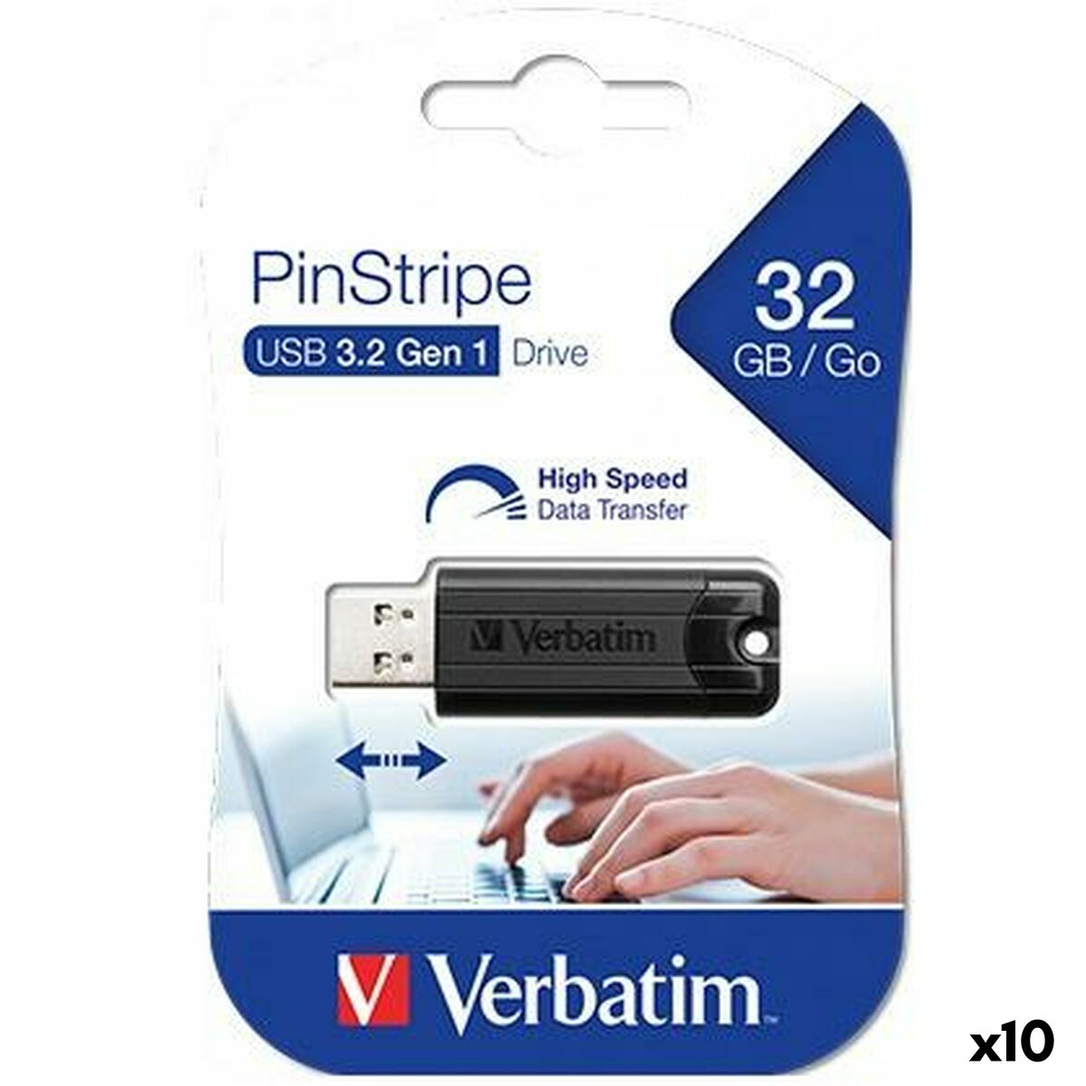 Clé USB Verbatim PinStripe Noir 32 GB