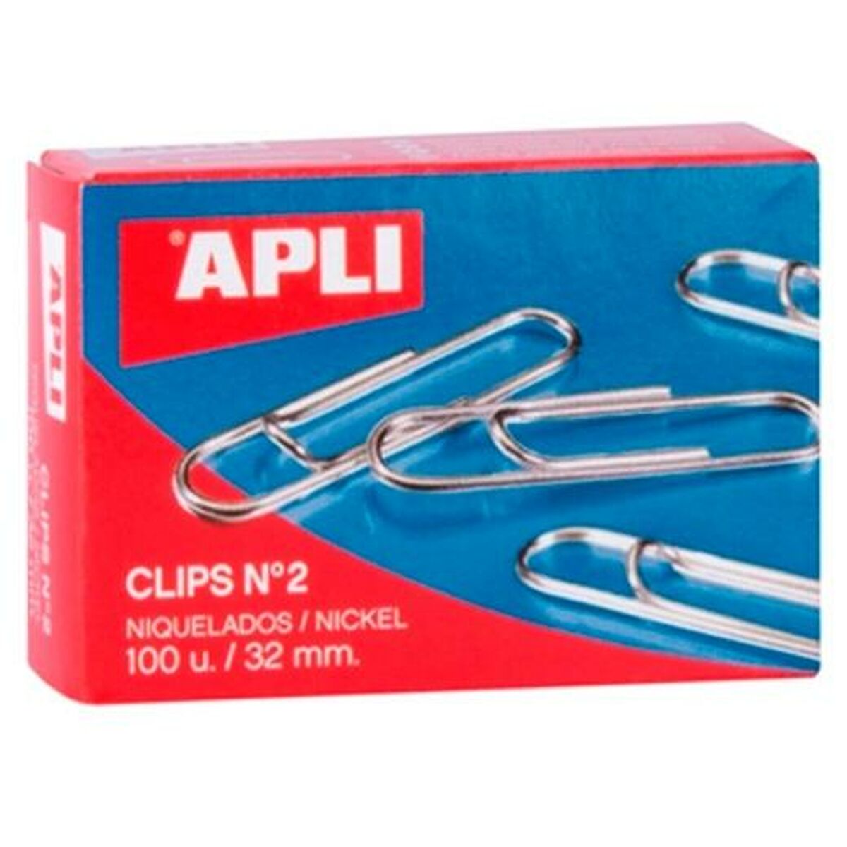 Trombones Apli Nº 2 Argenté nickel 32 mm (10 Unités)