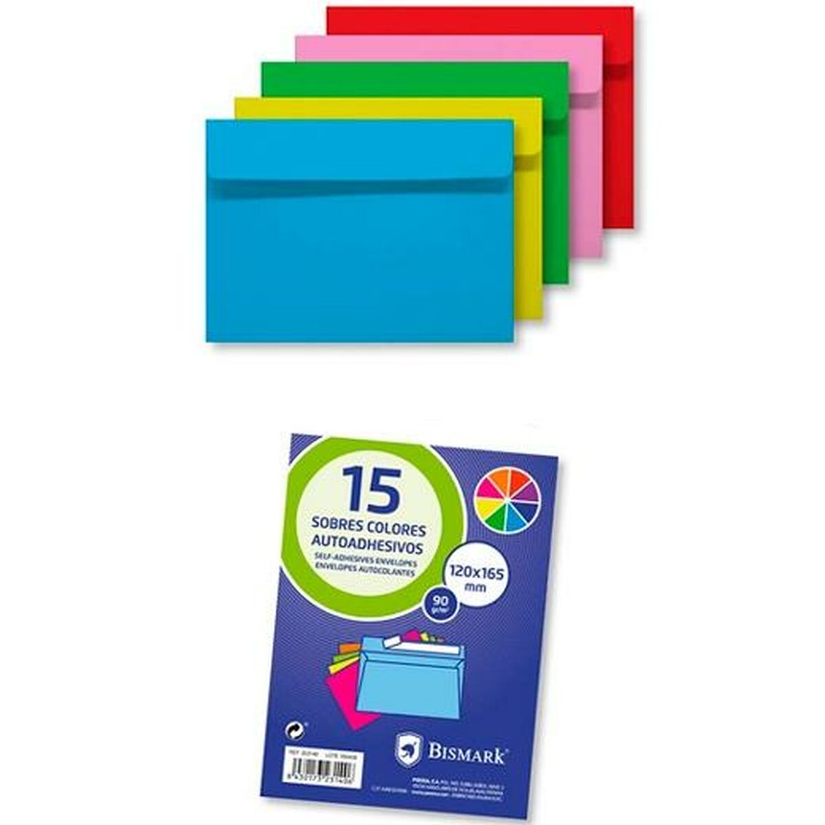 Enveloppes Bismark Papier Multicouleur 16,5 x 12 cm (12 Unités)