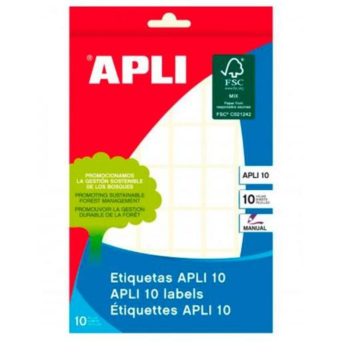 Étiquettes adhésives Apli Blanc Papier 10 Volets 16 x 22 mm (10 Unités)