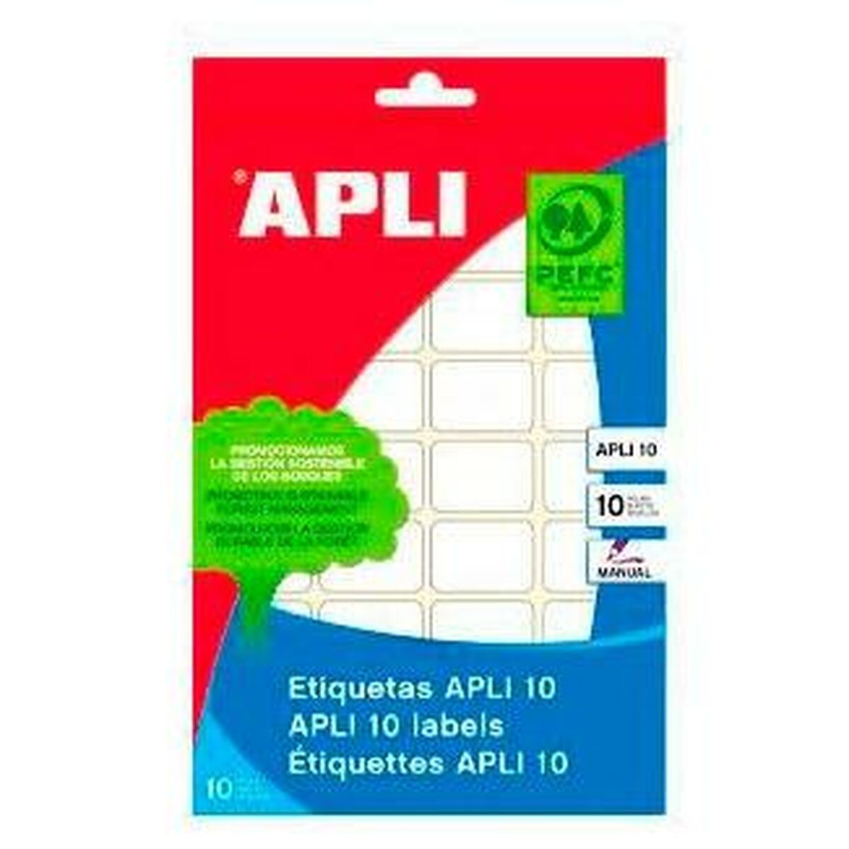 Étiquettes adhésives Apli Blanc Papier 10 Volets 25 x 40 mm (10 Unités)