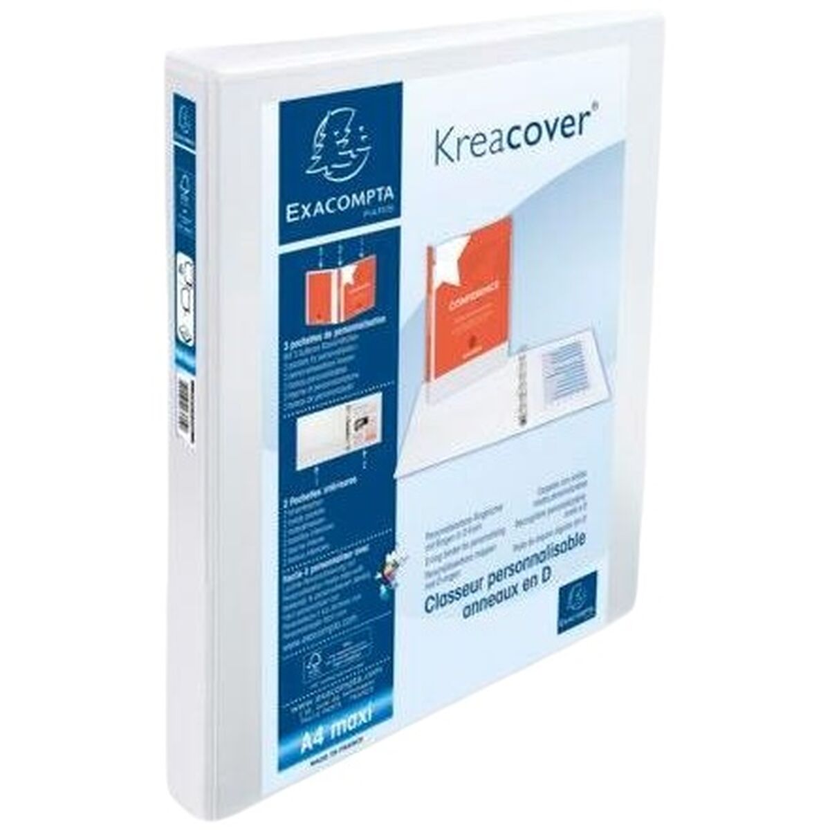 Reliure à anneaux Exacompta KREACOVER Blanc A4+ (10 Unités)