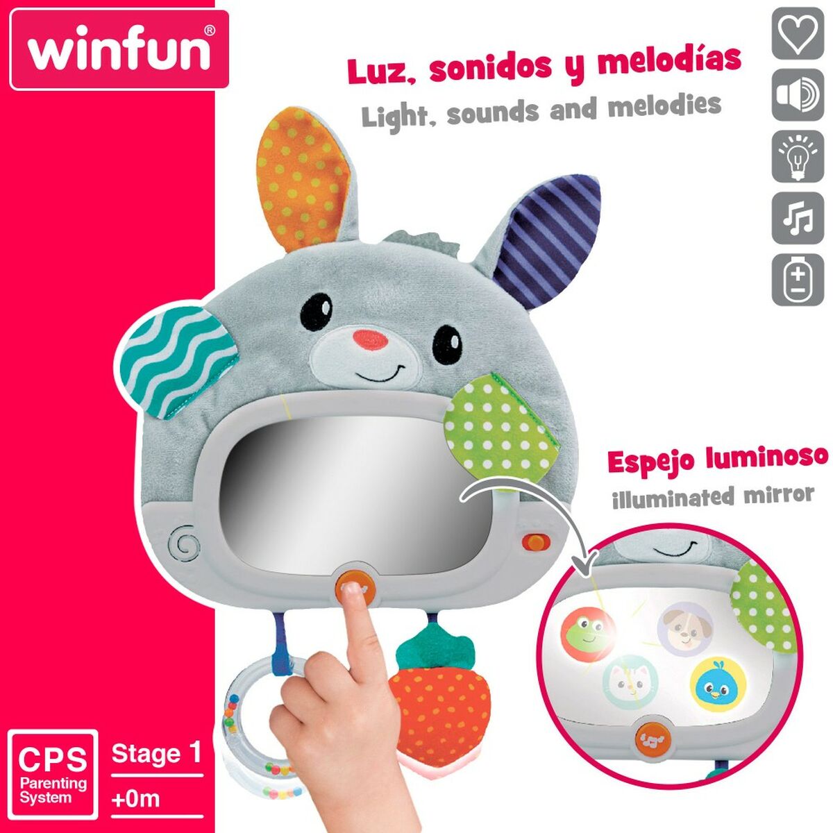Jouet pour bébé Winfun Lapin 25 x 35 x 2,5 cm (4 Unités)