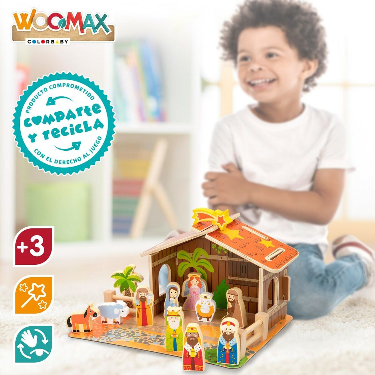 Crèche de Noël Woomax Bois 29,5 x 16,5 x 22 cm (20 Pièces) (6 Unités)