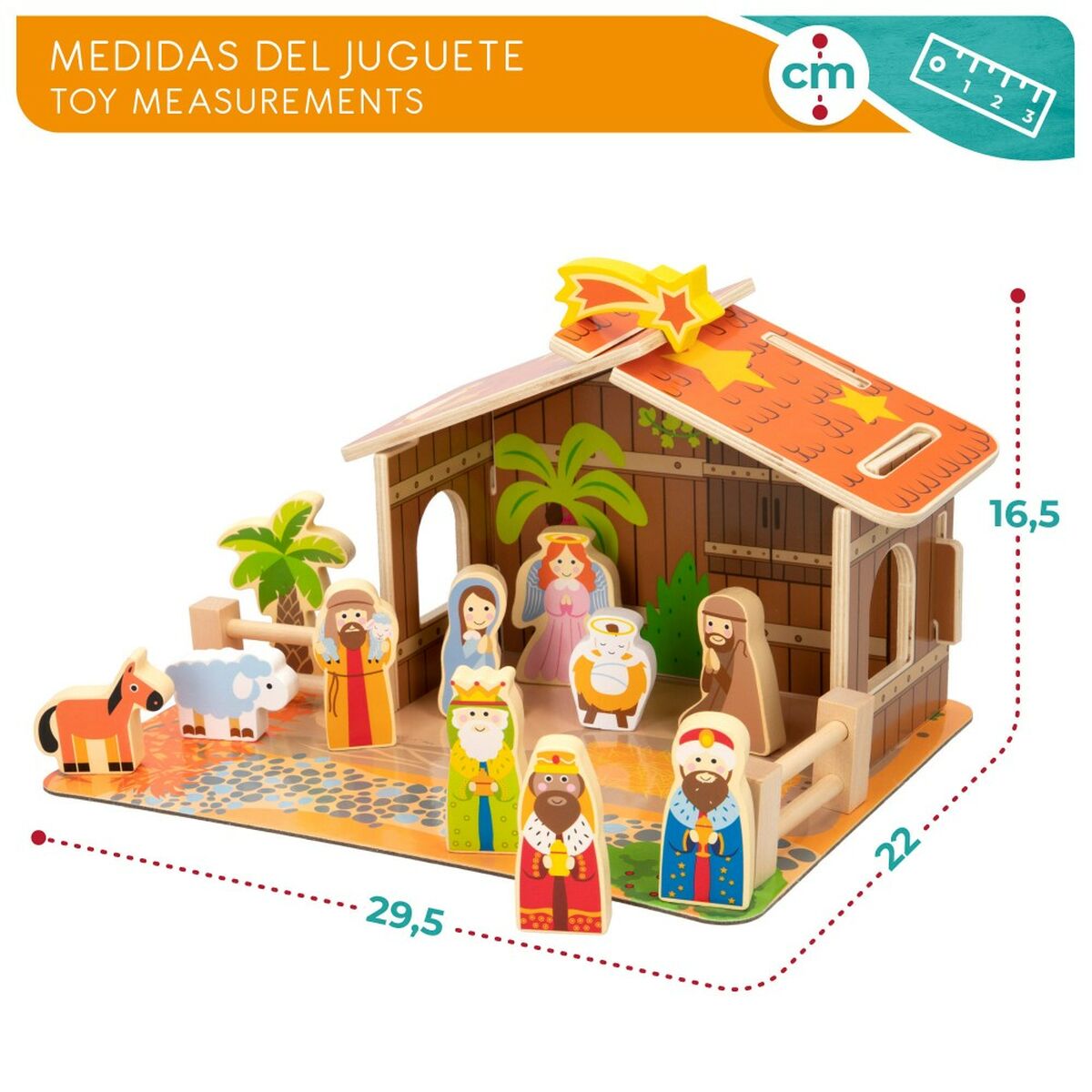 Crèche de Noël Woomax Bois 29,5 x 16,5 x 22 cm (20 Pièces) (6 Unités)