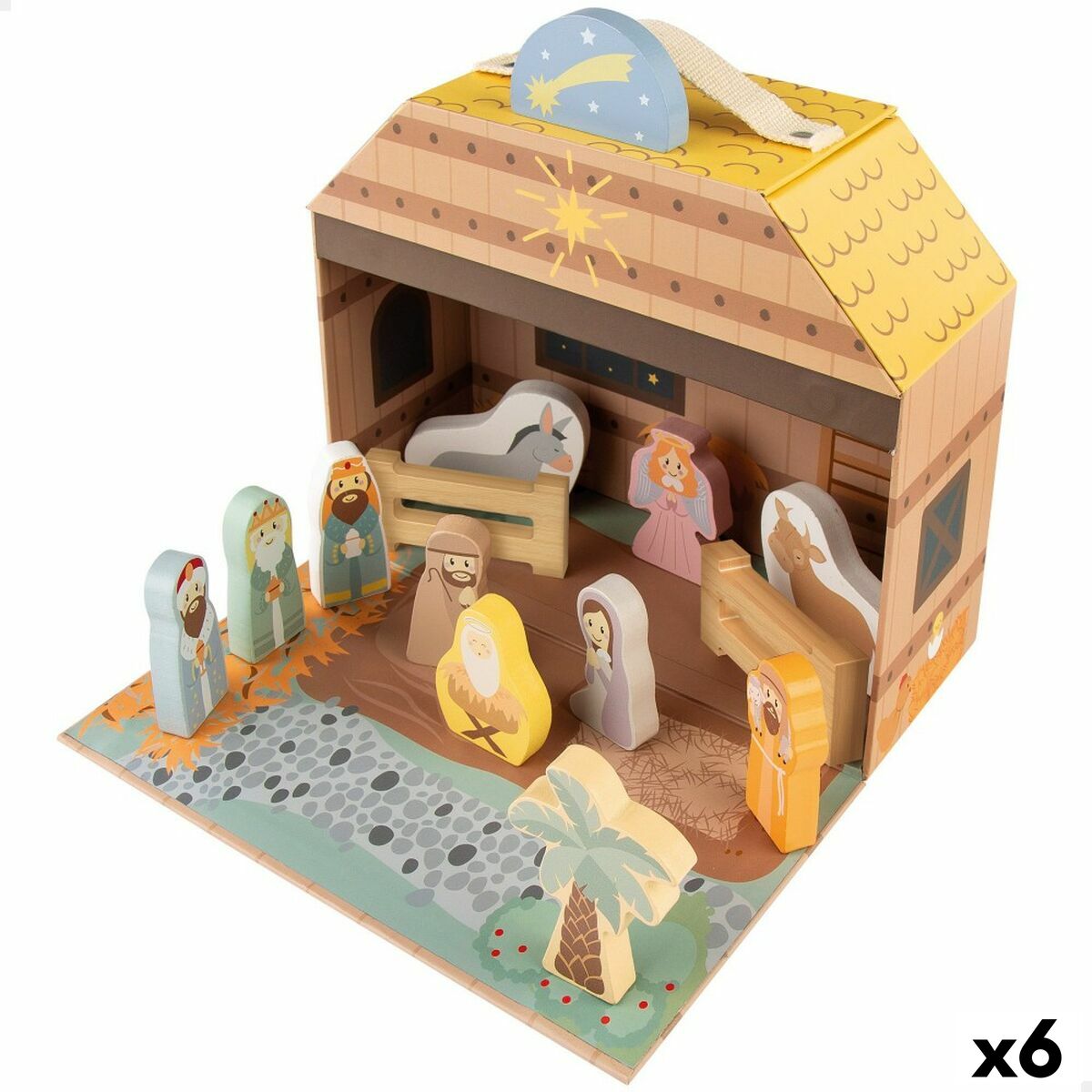 Crèche de Noël Woomax 24,5 x 20,5 x 24,5 cm (15 Pièces) (6 Unités)