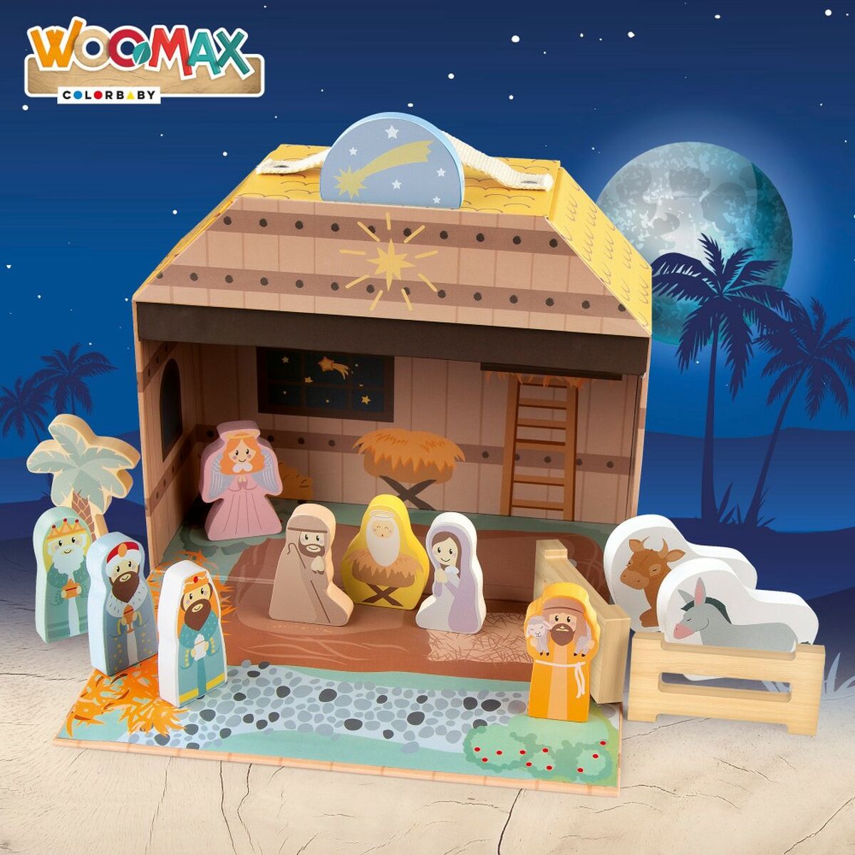 Crèche de Noël Woomax 24,5 x 20,5 x 24,5 cm (15 Pièces) (6 Unités)