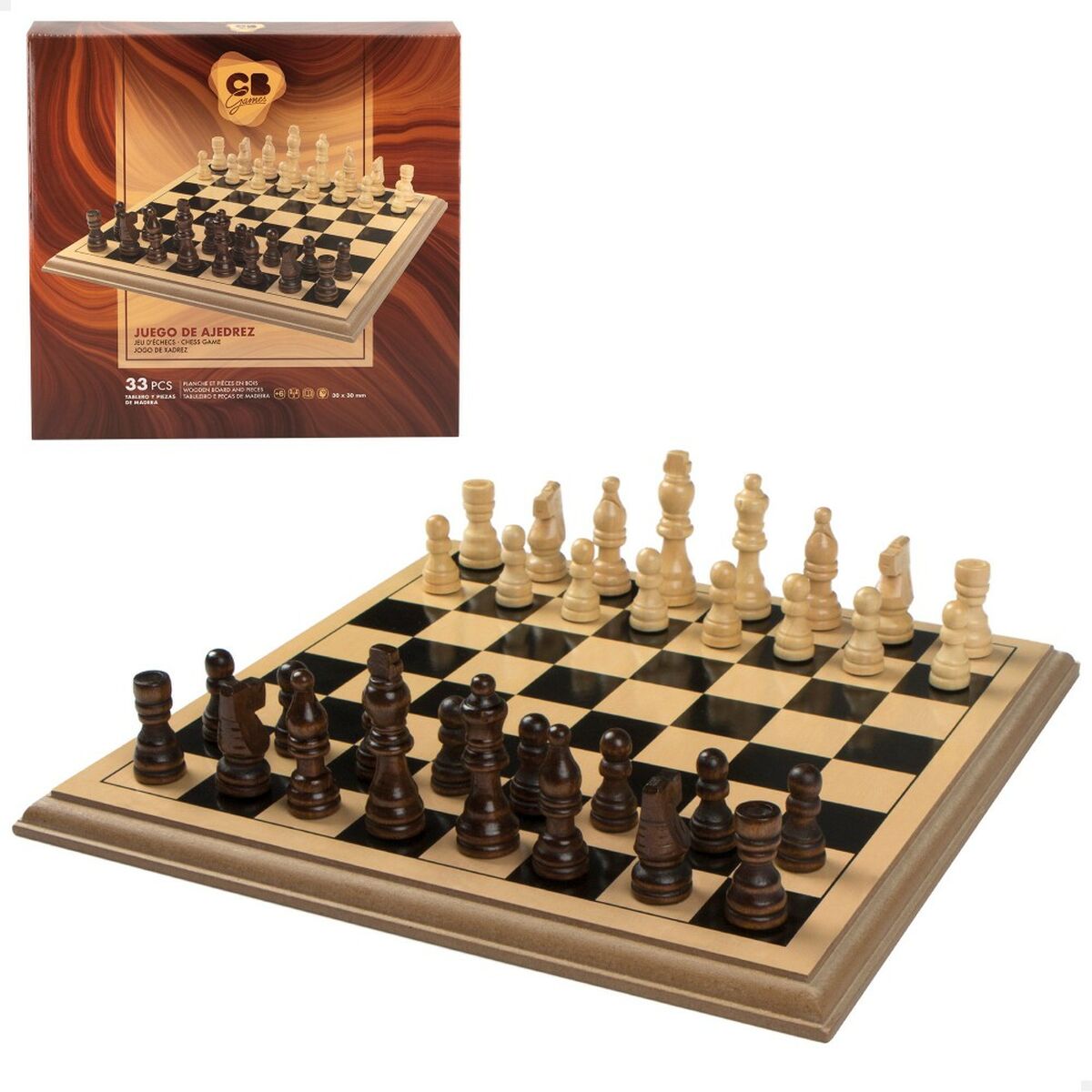Jeu d'Échecs CB Games Bois (4 Unités)