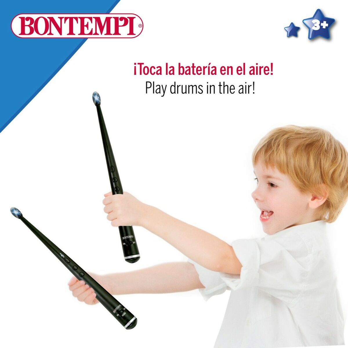 Baguettes de tambour Bontempi Electriques Noir Lumière