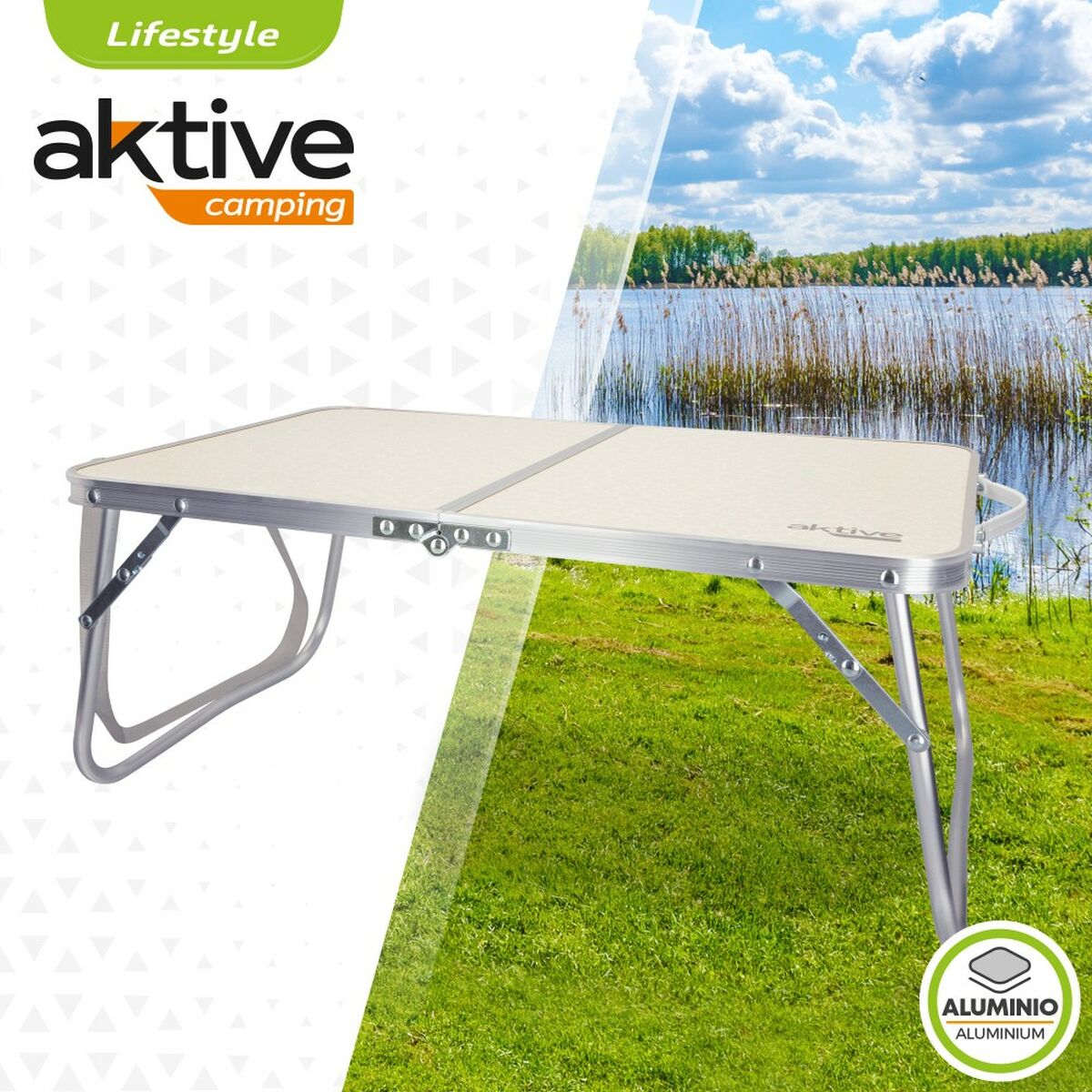 Table Piable Aktive Crème 60 x 25 x 40 cm (4 Unités)