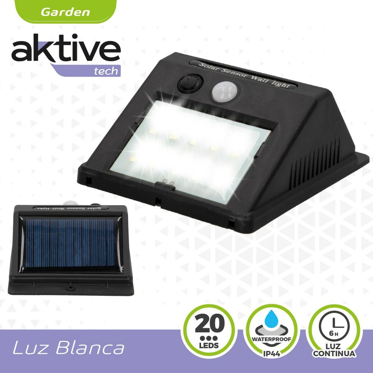 Lampe LED avec Capteur de Mouvement Aktive Plastique 9 x 12 x 5 cm (6 Unités)